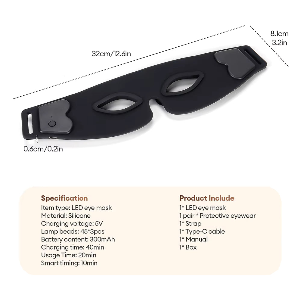 7-Color Flexible Silicone LED Photon Eye Mask