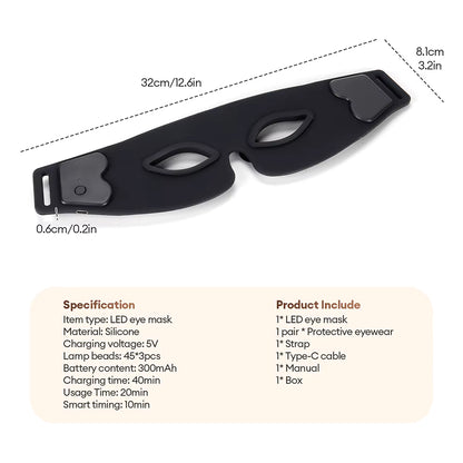 7-Color Flexible Silicone LED Photon Eye Mask
